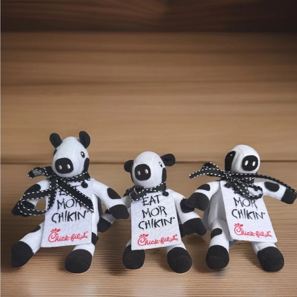 Lot Of 3 CHICK FIL A Plush Cows 6